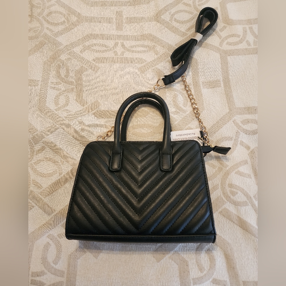 Windsorstore black crossbody/hand bag black purse, NWT, gold hardware